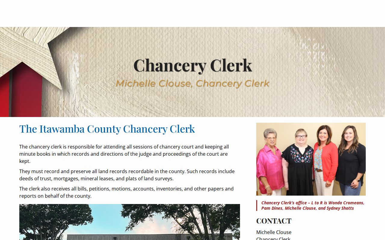 Itawamba County Chancery Clerk public records request information